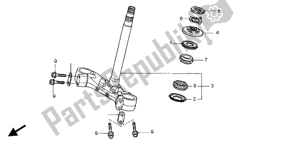 All parts for the Steering Stem of the Honda ST 1300 2003