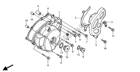 Tutte le parti per il Coperchio Carter Sinistro del Honda XR 400R 1997