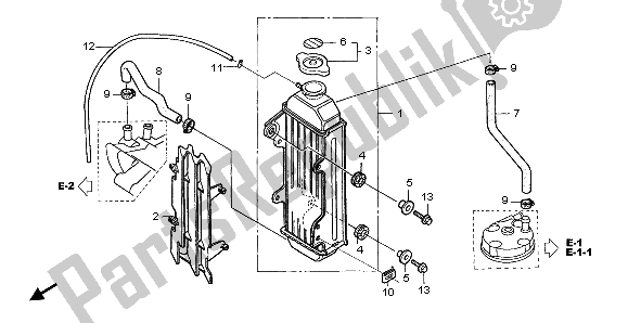 All parts for the Radiator of the Honda CR 85 RB LW 2004