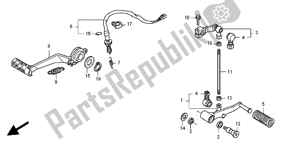 Todas as partes de Pedal do Honda CBR 600 FA 2012