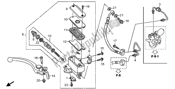 All parts for the Fr. Brake Master Cylinder of the Honda ST 1300A 2010