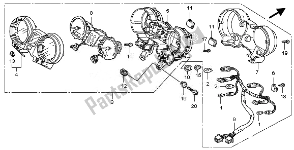 All parts for the Meter (mph) of the Honda CBF 600N 2010