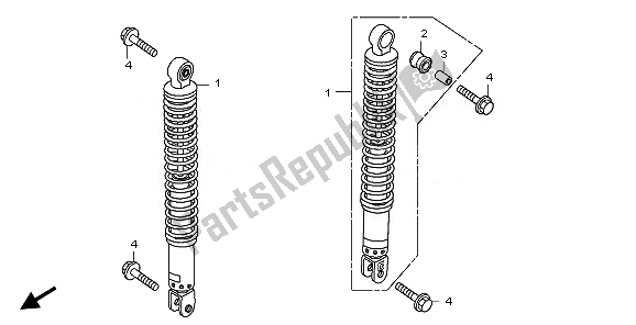 All parts for the Rear Cushion of the Honda SH 300A 2011