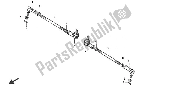 Tutte le parti per il Tirante del Honda TRX 650 FA Fourtrax Rincon 2005