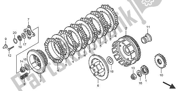 Tutte le parti per il Frizione del Honda TRX 300 EX Fourtrax 2005