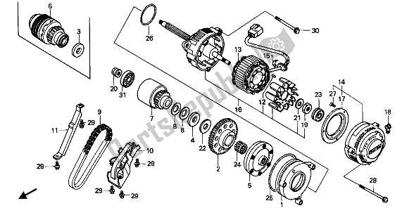 All parts for the Generator of the Honda CBR 1000F 1988