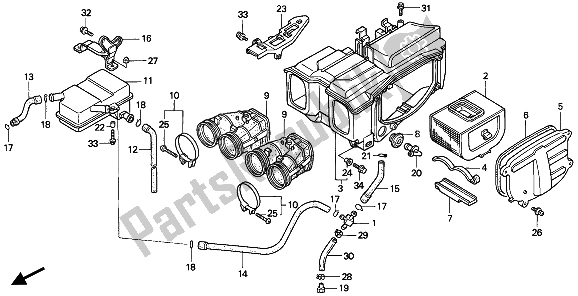 Todas las partes para Filtro De Aire de Honda CB 750F2 1994