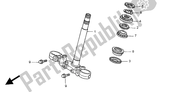 All parts for the Steering Stem of the Honda CB 750F2 1999