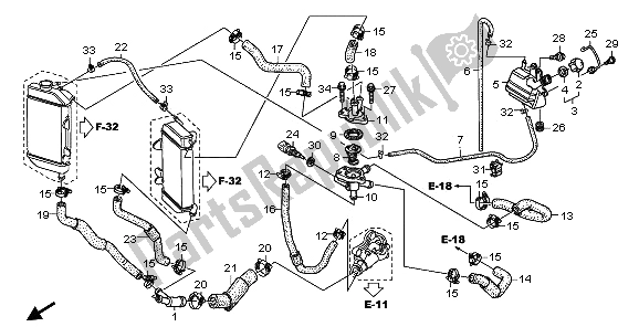 All parts for the Water Hose & Thermostat of the Honda XL 700 VA Transalp 2009