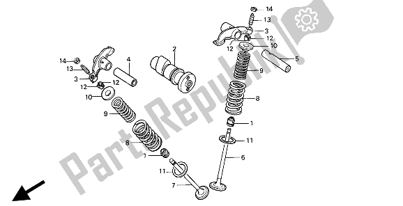 All parts for the Camshaft & Valve of the Honda XR 80R 1993