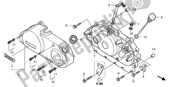 Tutte le parti per il Coperchio Carter Destro del Honda VT 750C 2008