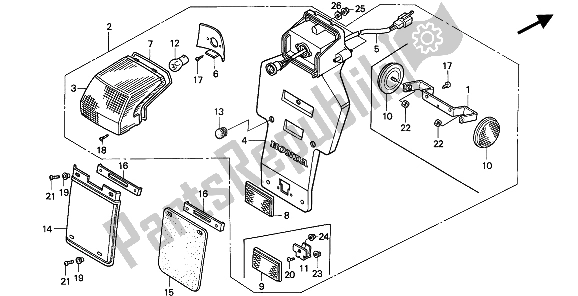 Todas las partes para Luz De La Cola de Honda NX 650 1994