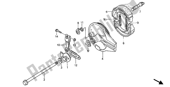 Todas las partes para Panel De Freno Trasero de Honda MTX 200 RW 1985