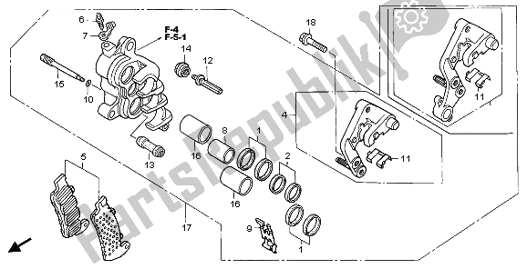 All parts for the R. Front Brake Caliper of the Honda VFR 800 2009