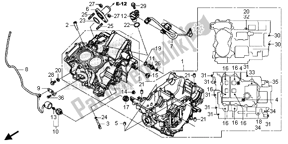 All parts for the Crankcase of the Honda CBR 500R 2013