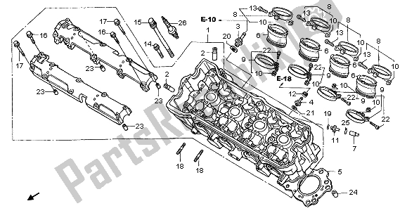All parts for the Cylinder Head of the Honda CBF 600N 2006