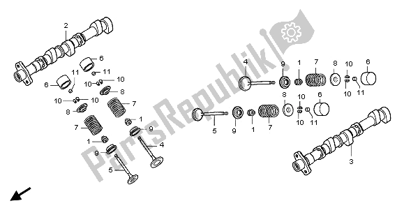 Todas las partes para árbol De Levas Y Válvula de Honda GL 1800 2009
