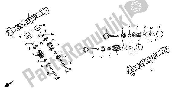 Todas las partes para árbol De Levas Y Válvula de Honda GL 1800 2009