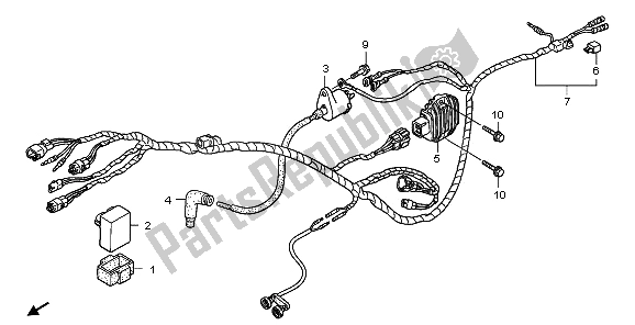 All parts for the Wire Harness of the Honda TRX 250 EX Sporttrax 2003