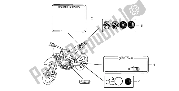 All parts for the Caution Label of the Honda CRF 250X 2009