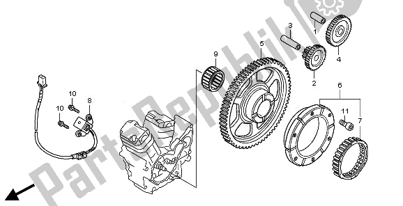 All parts for the Starting Clutch of the Honda VT 750 CS 2010