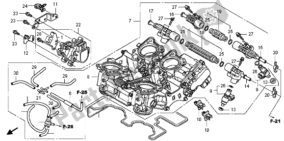 Todas las partes para Cuerpo Del Acelerador de Honda VFR 1200F 2012