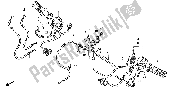 Tutte le parti per il Maniglia Leva E Interruttore E Cavo del Honda CBR 600F 1993