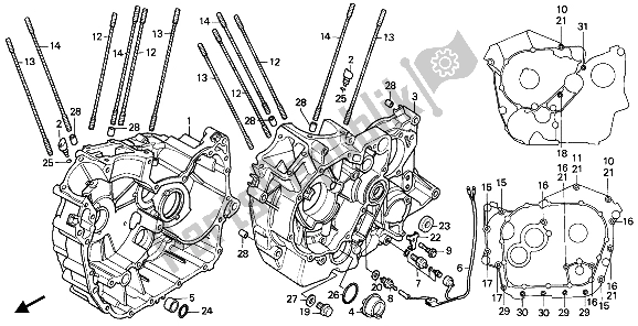 Todas las partes para Caja Del Cigüeñal de Honda VT 1100C 1988