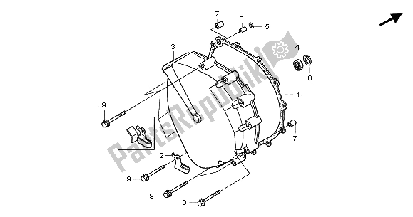 All parts for the Clutch Cover of the Honda GL 1800A 2003