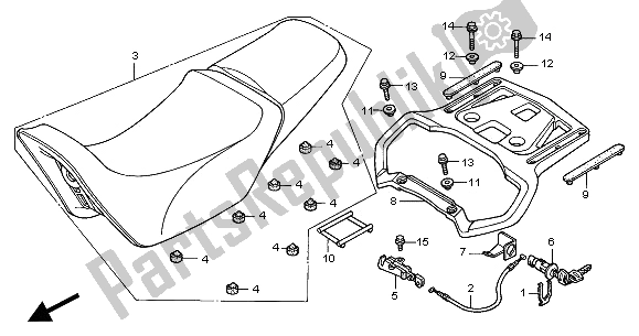 Alle onderdelen voor de Stoel van de Honda XL 1000V 2000