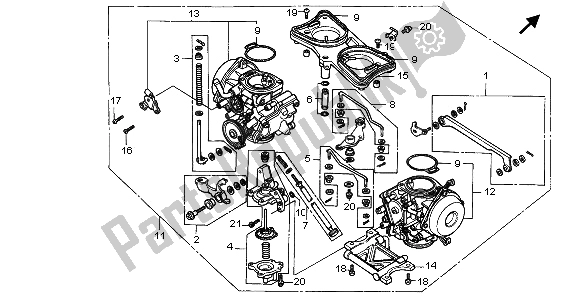 All parts for the Carburetor (assy.) of the Honda GL 1500A 1996