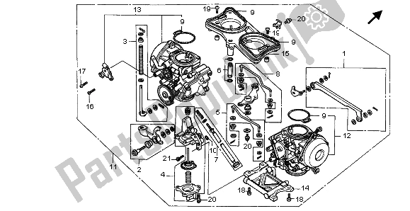 Todas las partes para Carburador (montaje) de Honda GL 1500A 1996