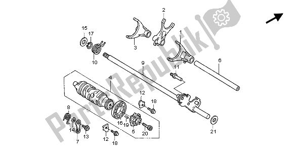 All parts for the Gearshift Drum of the Honda CBR 1100 XX 2002