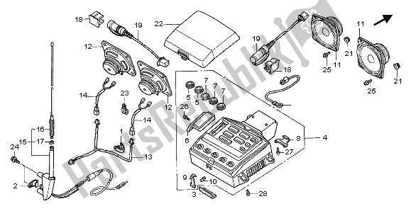 Toutes les pièces pour le Cassette Radio du Honda GL 1500 SE 1997