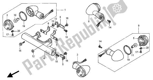 All parts for the Winker of the Honda VT 750C2 2000