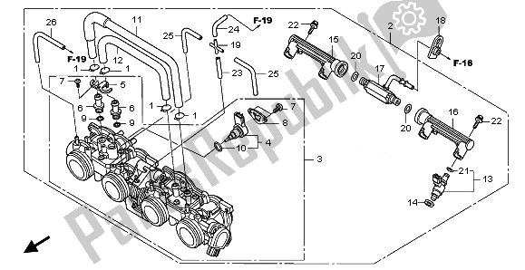 Todas las partes para Cuerpo Del Acelerador de Honda CBF 1000 2010