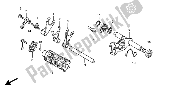 Toutes les pièces pour le Tambour De Changement Et Fourchette De Changement du Honda XR 400R 2001