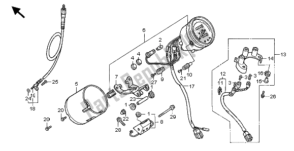 All parts for the Meter (kmh) of the Honda VT 600C 1999