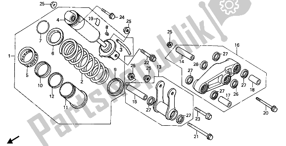 All parts for the Rear Cushion of the Honda CBR 600F 1990