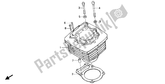 Tutte le parti per il Cilindro del Honda NX 650 1991