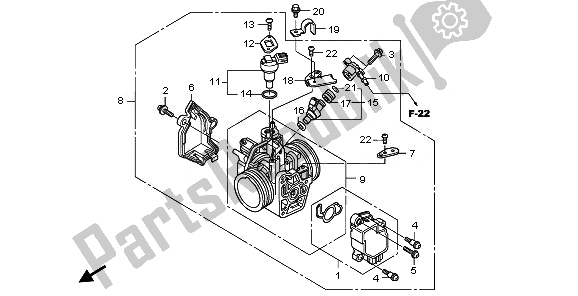 All parts for the Throttle Body of the Honda TRX 420 FA Fourtrax Rancher AT 2011