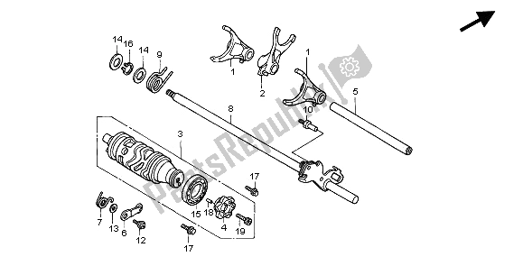 All parts for the Gearshift Drum of the Honda CBR 600 FS 2002