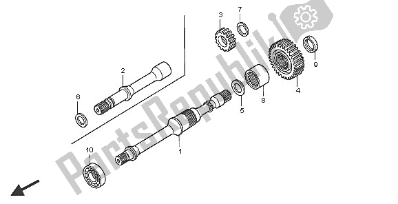 Todas las partes para Eje Final de Honda TRX 350 FE Fourtrax 4X4 ES 2005