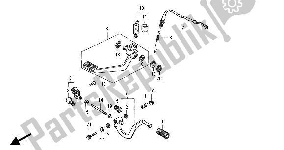 All parts for the Pedal of the Honda ST 1100 2001