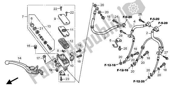 All parts for the Front Brake Master Cylinder of the Honda CBF 1000 FSA 2010