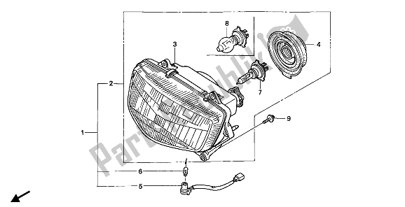 Tutte le parti per il Faro (uk) del Honda CBR 600F 1993