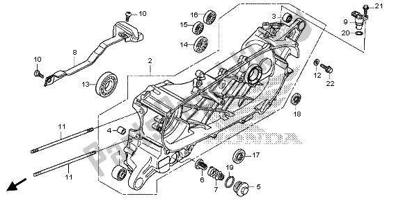 All parts for the Left Crankcase of the Honda SH 125 AD 2013