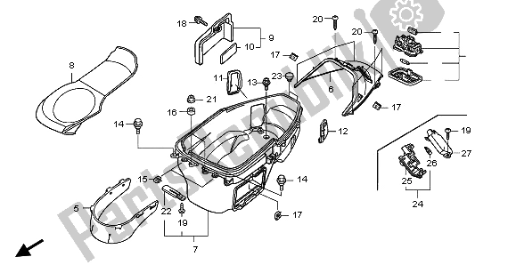 All parts for the Luggage Box of the Honda FJS 400A 2009