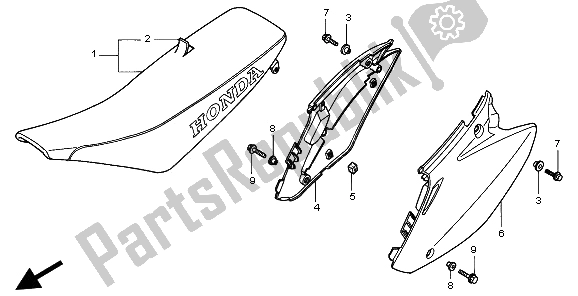 Todas las partes para Asiento Y Cubierta Lateral de Honda CR 125R 2002