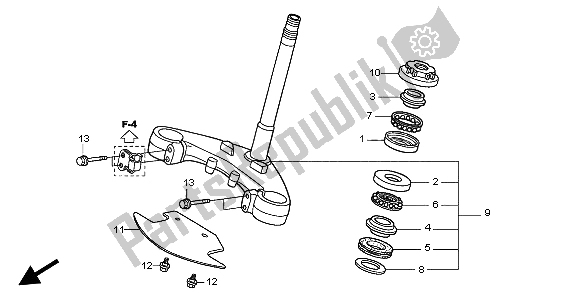 All parts for the Steering Stem of the Honda XL 125V 2004